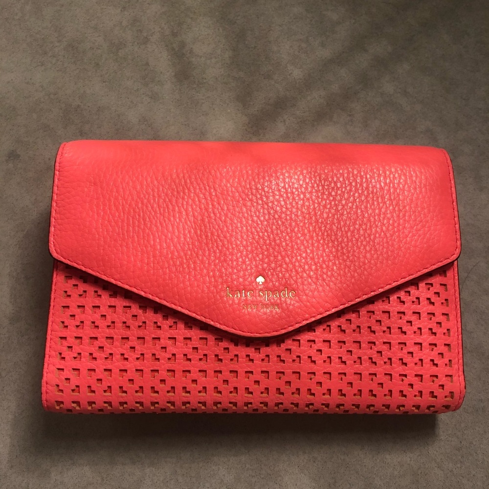 Kate Spade Crossbody Wallet Bright Coral